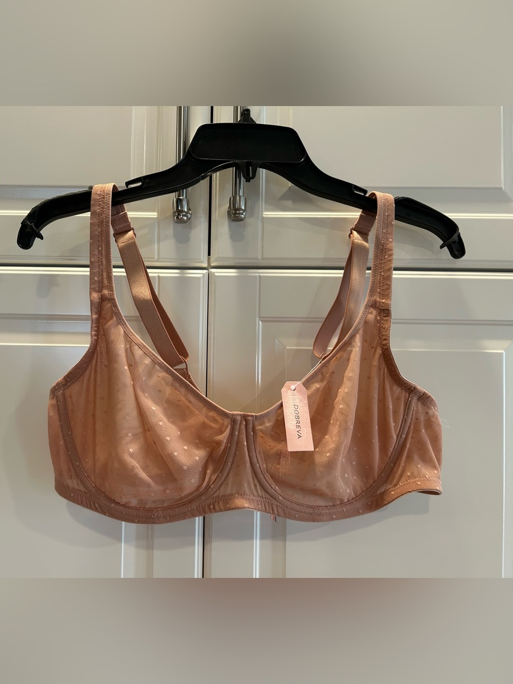 Semi-Sheer Underwire Bra in Dusty Rose - Supportive Everyday Style